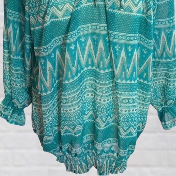 Mixage Lady Dutch” Large Lightweight Sheer Long Sleeve Blouse - Picture 4 of 5